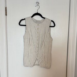 Abercrombie & fitch-Sleeveless Striped Button-Front Top - size small